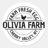 Moderne Händleradresse für die Bezeichnung des Eie Runder Aufkleber (Vorderseite)