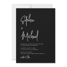 Moderne Handlettering-Schrift Schwarz-Weiß-Hochzei