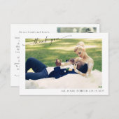 Moderne Handschrift 2 Foto Hochzeit Vielen Dank Dankeskarte (Vorne/Hinten)