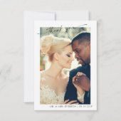 Moderne Handschrift 2 Foto Hochzeit Vielen Dank Dankeskarte (Vorderseite)