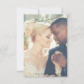 Moderne Handschrift 2 Foto Hochzeit Vielen Dank Dankeskarte (Vorderseite)