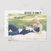 Moderne Handschrift 2 Foto Hochzeit Vielen Dank Dankeskarte (Vorne/Hinten)