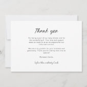 Moderne Handschrift 8 Foto Collage Baby Dusche Dankeskarte (Rückseite)