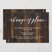 Moderne Handschrift Änderung der Pläne Rustikales  Einladung (Vorne/Hinten)