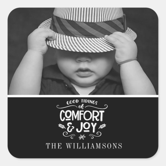 Moderne Handschrift | Aufkleber für Schwarz-weißes (Vorderseite)