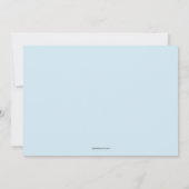 Moderne Handschrift Baby Dusche Blue Vielen Dank Einladung (Rückseite)