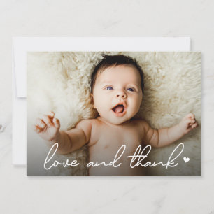 Moderne Handschrift Baby Foto Liebe und danke