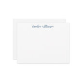 Moderne Handschrift Blue Personalisiert Stationery Mitteilungskarte (Vorderseite/Rückseite Beispiel)