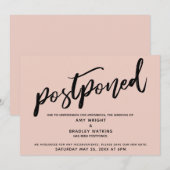 Moderne Handschrift Blush Postpected Wedding Card Einladung (Vorne/Hinten)