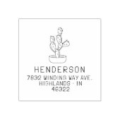 Moderne Handschrift Cactus Family Rücksendeadresse Gummistempel (Prägung)