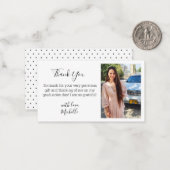 Moderne Handschrift chic danke Abschluss Foto Mitteilungskarte (Vorderseite/Rückseite Beispiel)