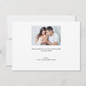 Moderne Handschrift Custom 2 Foto Babydusche Dankeskarte (Rückseite)