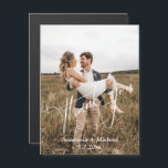 Moderne Handschrift danke Foto Hochzeitsmagnet Magnetkarte<br><div class="desc">elegante moderne Handschrift danke Foto Hochzeitsmagnet</div>