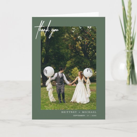 Moderne Handschrift Dankeskarte (Vorderseite)