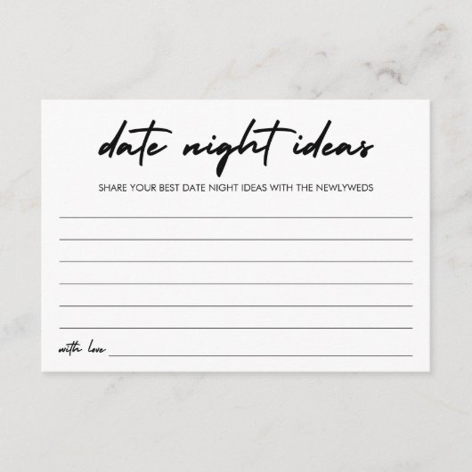 Moderne Handschrift Datum JAR Datumsinterne Ideen Hinweiskarte (Vorderseite)