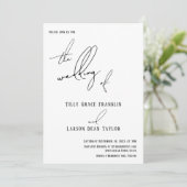 Moderne Handschrift, einfach "Die Hochzeit" von We Einladung (Stehend Vorderseite)