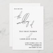 Moderne Handschrift, einfach "Die Hochzeit" von We Einladung (Vorne/Hinten)