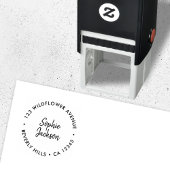Moderne Handschrift | Einfache runde Rücksendeadre Permastempel