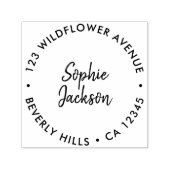 Moderne Handschrift | Einfache runde Rücksendeadre Permastempel (Design)