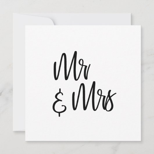 Moderne Handschrift Einfache White Wedding Einladung (Rückseite)