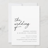Moderne Handschrift Elegant in einer Hochzeit Einladung (Vorderseite)