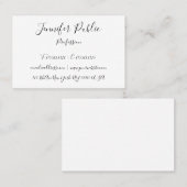 Moderne Handschrift Elegant Minimalistisch Visitenkarte (Vorne/Hinten)