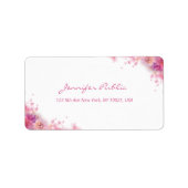 Moderne Handschrift Elegante Aquarellfarben Rose B Adressaufkleber (Vorne)