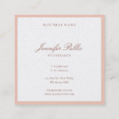 Moderne Handschrift Elegante Vorlage Pearl Finish Quadratische Visitenkarte (Rückseite)