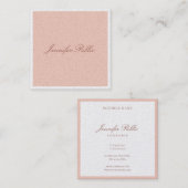 Moderne Handschrift Elegante Vorlage Pearl Finish Quadratische Visitenkarte (Vorne/Hinten)