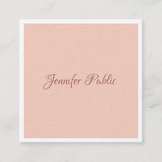 Moderne Handschrift Elegante Vorlage Premium Dick Quadratische Visitenkarte (Vorderseite)