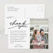 Moderne Handschrift Foto Hochzeit Vielen Dank Postkarte (Vorne/Hinten)