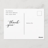 Moderne Handschrift Foto Hochzeit Vielen Dank Postkarte (Rückseite)