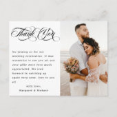 Moderne Handschrift Foto Hochzeit Vielen Dank Postkarte (Vorderseite)