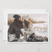Moderne Handschrift-Foto-Hochzeitssave-the-Date-Ka Save The Date (Vorderseite)