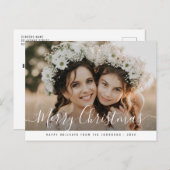 Moderne Handschrift frohe Weihnachten Postkarte (Vorne/Hinten)