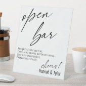 Moderne Handschrift Funny Open Bar Sockelschild (In Situ)