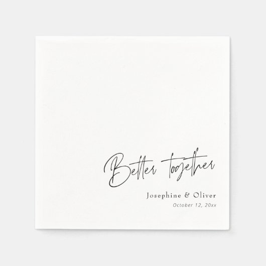 Moderne Handschrift: Gemeinsam Hochzeitsdekor Serviette (Vorderseite)