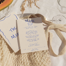 Moderne Handschrift Gezeichnet Funky Quirky Weddin Menükarte