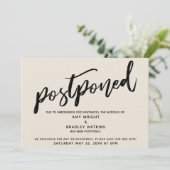 Moderne Handschrift Hochzeit verzögert Cream Card Einladung (Stehend Vorderseite)