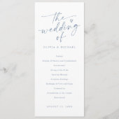 Moderne Handschrift Hochzeitsprogramme in Staubbla Programm (Vorderseite)