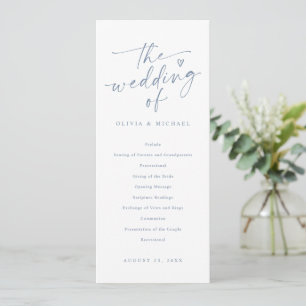 Moderne Handschrift Hochzeitsprogramme in Staubbla Programm