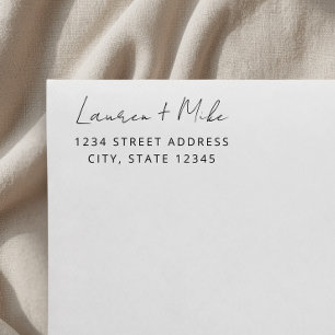 Moderne Handschrift-Hochzeitsrücksendeadresse Permastempel