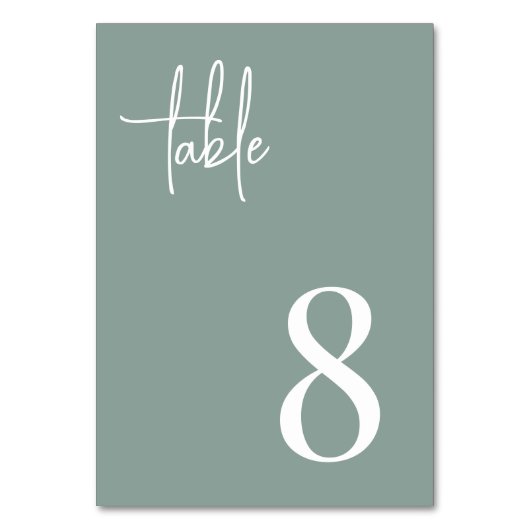 Moderne Handschrift + Klassischer Serif Tischnummer (Vorderseite)