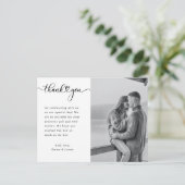 Moderne Handschrift Liebe Foto Hochzeit Vielen Dan Postkarte (Stehend Vorderseite)
