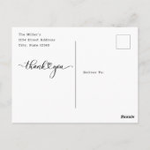 Moderne Handschrift Liebe Foto Hochzeit Vielen Dan Postkarte (Rückseite)