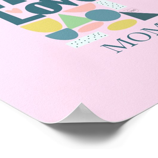 Moderne Handschrift mit Liebe Pastel Poster (Ecke)