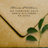 Moderne Handschrift mit zwei Namen Rücksendeadress Permastempel