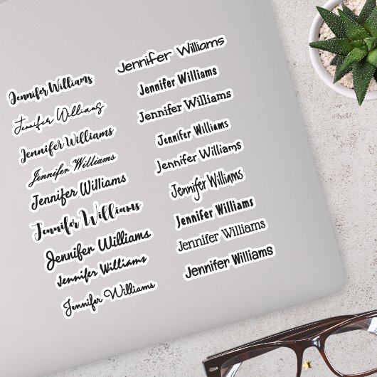 Moderne Handschrift Name (18 Stile) - Schwarz Aufkleber