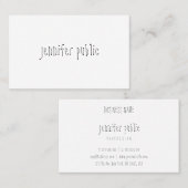 Moderne Handschrift Name Text Template Chic Visitenkarte (Vorne/Hinten)