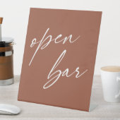 Moderne Handschrift Open Bar Terracotta Sockelschild (In Situ)